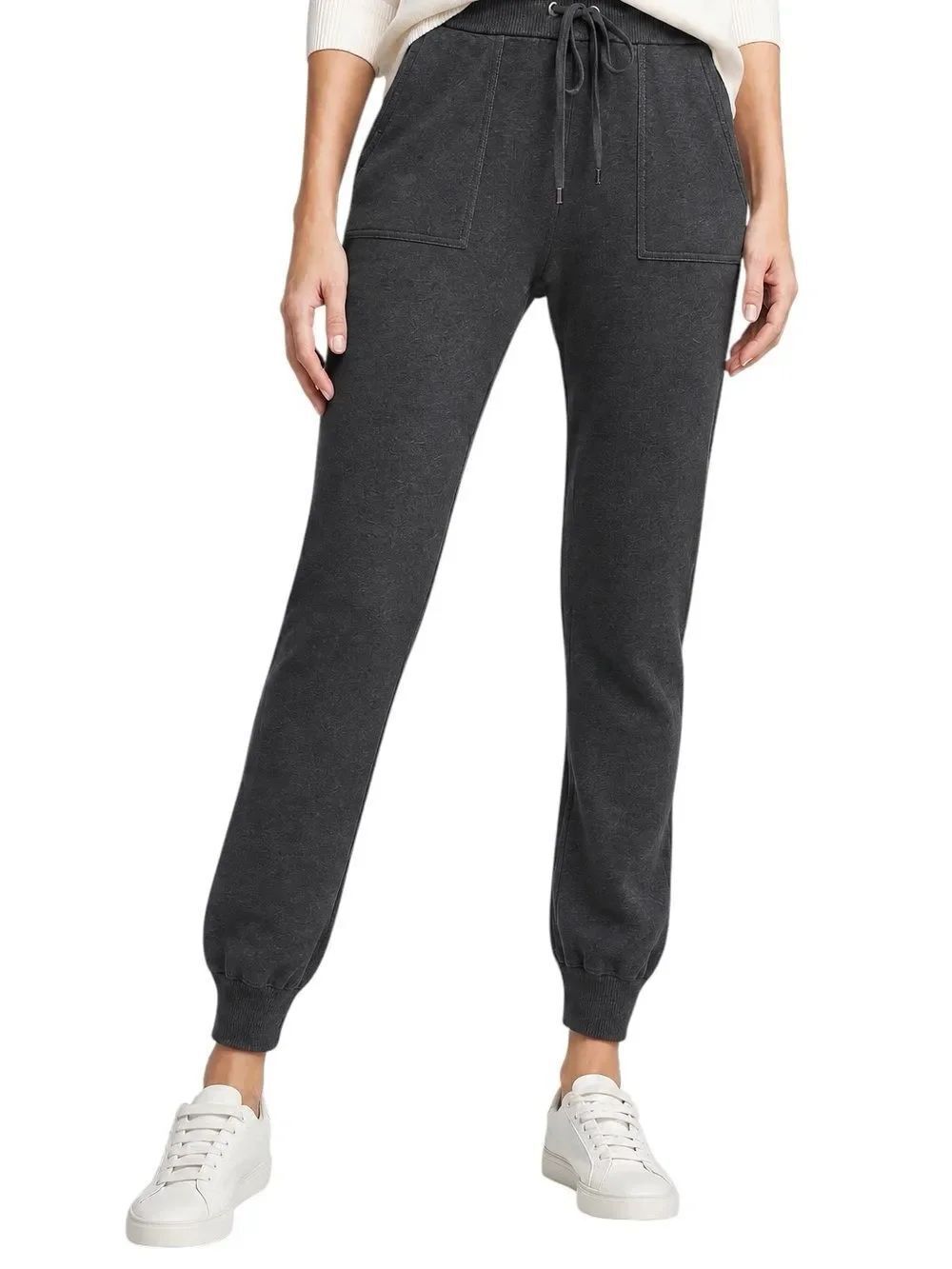 Chico’s Zenergy Charcoal Drawstring Jogger Pants cozy cashmere blend size large